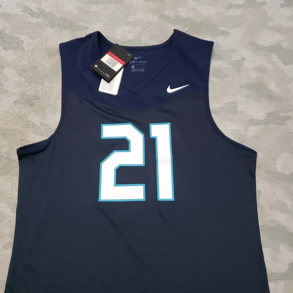 Nike Tigers Vapor Jersey Shirt Mens Large Blue #21 Dri-Fit Sleeveless